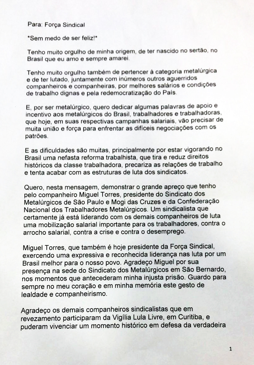 carta lula força pagina 1