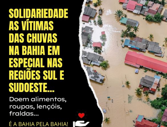 Centrais sindicais arrecadam doações para vitimas das chuvas na Bahia