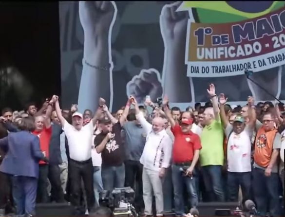 “Aumento real do salários é bom pra todo mundo”, diz Lula em 1º de Maio das centrais