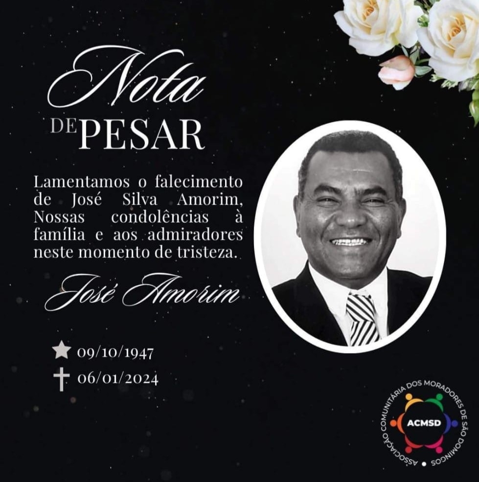 Nota de pesar pelo falecimento do companheiro Amorim